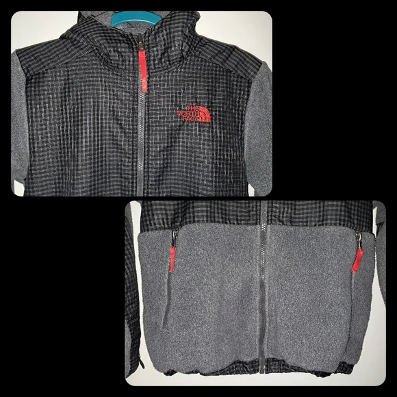 The North Face TNF Denali Polartec Fleece Boys Youth Hooded Full Zip Jacket M